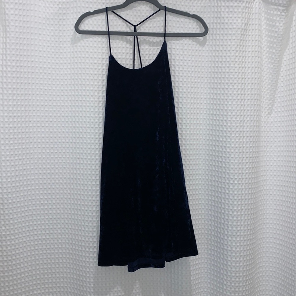 Navy Velvet Mini Dress